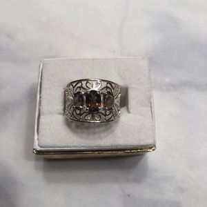 Smoky Quartz Trilogy Ring